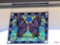 Stained Glass Panel - Lg. square Butterfly motif stained glass panel