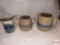 Pottery - 3 pottery crock pitchers