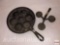 Kitchen ware - vintage cast iron corn muffin pan or egg skillet w/cast iron well, medium, rare brand