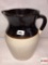 Pottery - stoneware pitcher, beige/brown