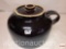 Pottery - stoneware - bean pot with lid, finger handle, brown