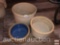 Crocks - 3 stoneware, 1 blue