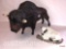 Animals - Bryer Buffalo figure & ram figurine