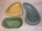 3 ceramic art pottery planter bowls, Bauer, Brush Quality