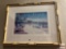 Artwork - Waikiki Beach, vintage print, bamboo motif frame, matted