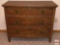 Vintage 3 drawer dresser with 6 green glass knobs, dovetailed