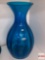 Art Glass - 1 blue, lg. glass vase