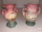 Hull Art Pottery - 2 As is , pink/green