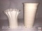 Art Pottery - 2 - white vases, Bauer fluted 7.5