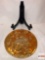 Carnival Glass - marigold platter, Imperial luster rose pattern and plate stand