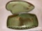 Frankoma pottery - 2- serving dishes, green/brown, Ada clay