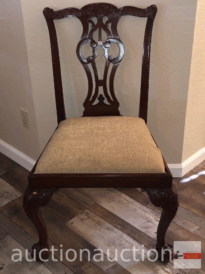 Furniture - Side chair, lg. seated Chippendale styled chair, 24"wx38.5"H