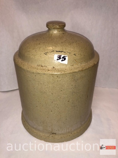 Pottery - Stoneware Crock bell feeder/waterer, 9.5"h