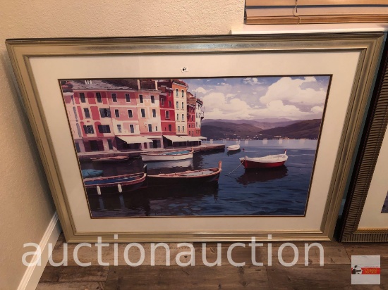 Artwork - Fine Art Prints custom framing, "Ramon Pujol" Leaving Port at Daybreak, framed & matted