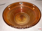 Carnival Glass - marigold bowl, irridescent spears