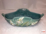 Roseville Pottery - 1939 Iris console bowl, #362-10, blue, 12.5