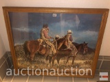 Artwork - Cowboys vintage print, framed