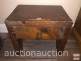 Furniture - sm. wooden 1 drawer foot stool/ shoe polish box