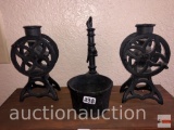 3 cast iron collectible miniatures