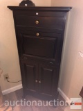 Furniture - secretary cabinet, drop down desk, 2 base doors, 1 top drawer, black