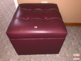 Furniture - Hassock storage box, tufted removable top, lined inside
