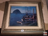 Artwork - Seashore/fishing print, framed
