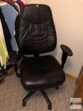 Office - Leather office chair, adjustable, 5 star base