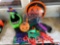 Halloween Decor - Motion candy dispenser, Frankenstein flag, Witch windsock, multi change flashlight