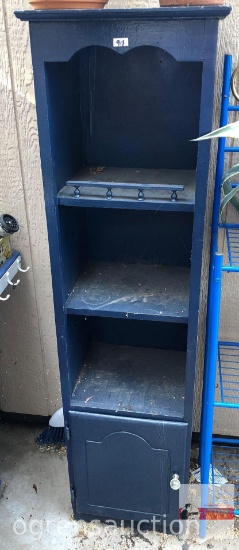 Cabinet - Blue 3 shelf 1 base door, 16"wx12"dx60"h