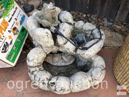 Yard & Garden - Fountain w/frogs, 19"wx19"wx18"h