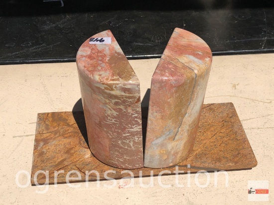 Marble book stand 12"wx5"w & bookends 4.75"wx2.25"w