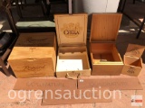Wooden boxes - some dovetailed, Rothschild, PSI Napa, Cella, Raymond Generations