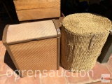 Clothes Hampers - 2 - wicker with liner and woven oval with liner