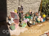 Holiday Decor - Easter figurines, snow globe, wooden eggs etc.