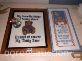 Needlepoint Bear pictures and figurine