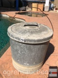 Yard & Garden - Galvanized ash bucket w/ lid