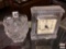 Crystal - Godinger leaded Crystal Crystal Legends quart clock, Roman numerals and crystal votive cup