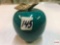 Marble apple, decor/paperweight, green, 3.5