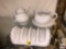 Dish ware - White ware teapot, sauce boat w/saucer and 4 slot taco holder