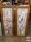 Artwork - 2 Oak framed floral motif prints, signed, approx. 36