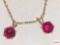 Jewelry - Necklace w/ 2 pink sapphire solitaire pendants