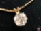 Jewelry - Necklace w/clear solitaire pendant, 1/20th necklace