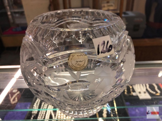 Crystal - Crystal Clear lead crystal, rose bowl, made in Poland, 5.5"hx5"w