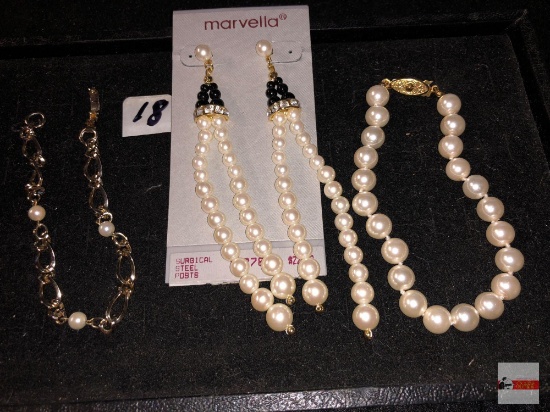 Jewelry - 2 bracelets and 1 Marvella post earrings