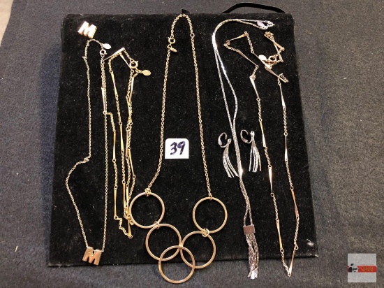 Jewelry - 5 chain necklaces and 1 pr. earrings