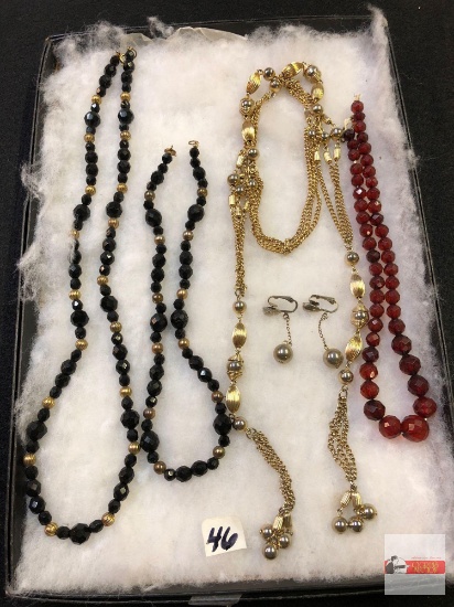 Jewelry - 4 beaded necklaces and 1 pr. earrings