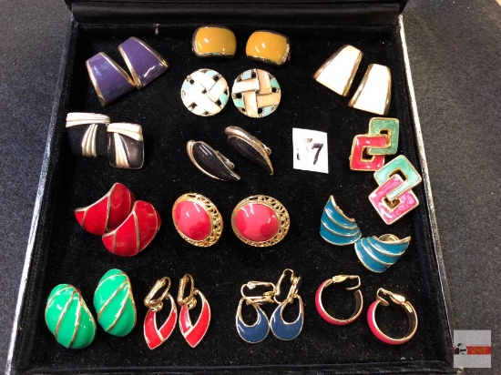 Jewelry - Earrings, 14 pr., colorful, enameled