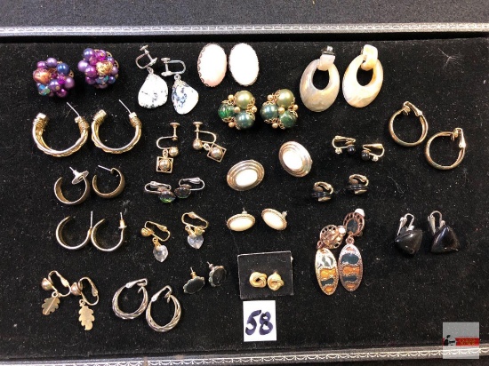 Jewelry - Earrings, 22 pr., post, vintage clip-on, vintage screw back