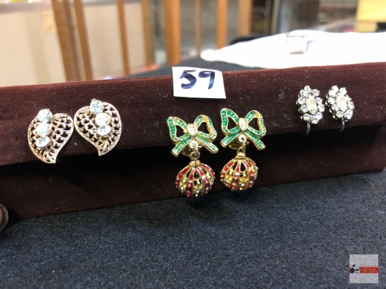 Jewelry - Earrings, 3 pr. vintage