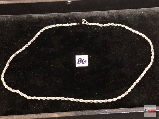 Jewelry - Necklace, rope chain, silver tone